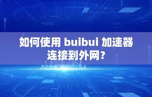 如何使用 buibui 加速器连接到外网? 如何使用 buibui 加速器连接到外网?