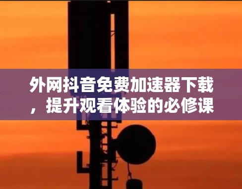 外网抖音免费加速器下载，提升观看体验的必修课