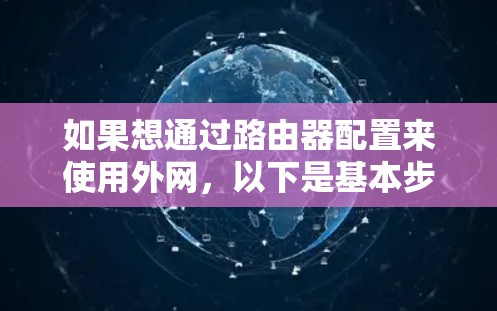 如果想通过路由器配置来使用外网，以下是基本步骤