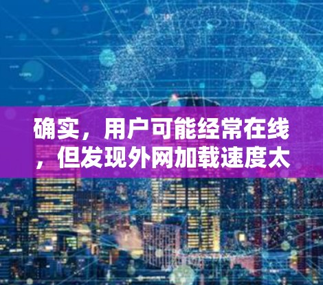确实，用户可能经常在线，但发现外网加载速度太慢，导致工作效率下降。他们可能需要外网加速器来提高网络速度，或者需要排除网络问题，例如防火墙设置不当，导致网页加载慢