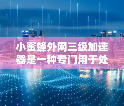 小蜜蜂外网三级加速器是一种专门用于处理复杂数据或文件的自动化工具，通过识别重复内容来提高处理效率和性能。以下是关于该工具的详细分析