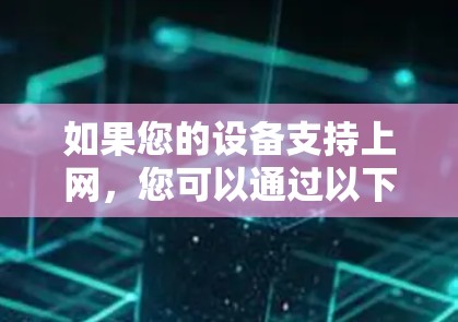 如果您的设备支持上网，您可以通过以下方式使用免费的网络加速器