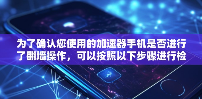 为了确认您使用的加速器手机是否进行了翻墙操作，可以按照以下步骤进行检查