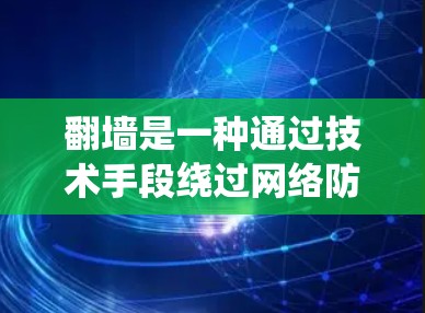 翻墙是一种通过技术手段绕过网络防火墙或访问被禁用的网站的技术。以下是一些能够帮助您翻墙的工具
