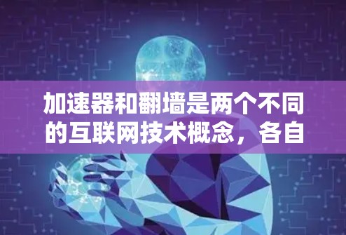 加速器和翻墙是两个不同的互联网技术概念，各自在不同领域有其独特的作用。以下是对它们区别的清晰总结