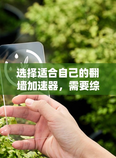 选择适合自己的翻墙加速器，需要综合考虑多个因素，以确保能够满足你的需求和使用体验。以下是一些综合考虑的因素和推荐