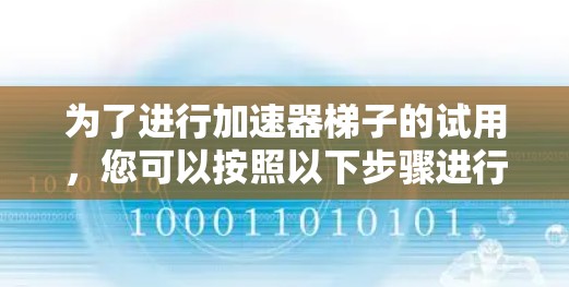 为了进行加速器梯子的试用，您可以按照以下步骤进行