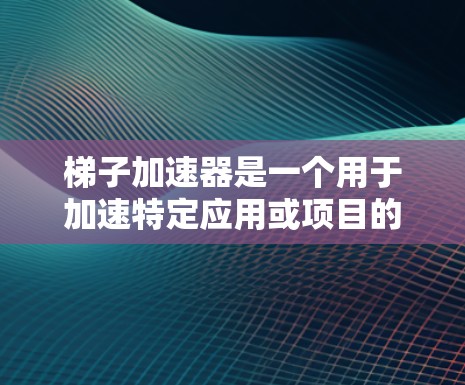 梯子加速器是一个用于加速特定应用或项目的工具，通常包括加速器本身、工具包、文档和参考文档。以下是关于梯子加速器的详细介绍