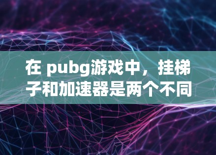 在 pubg游戏中，挂梯子和加速器是两个不同的技能升级机制，但它们的效果和使用方式有所不同。以下是关于这两个机制的详细说明