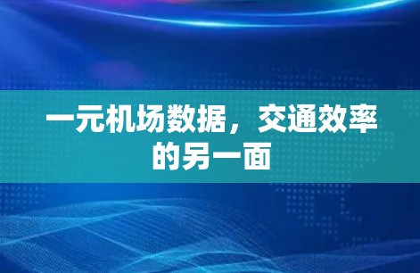 一元机场数据，交通效率的另一面