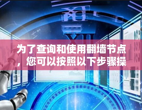为了查询和使用翻墙节点，您可以按照以下步骤操作