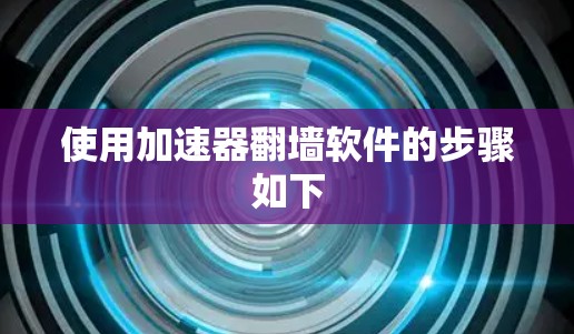使用加速器翻墙软件的步骤如下