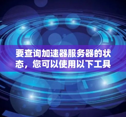要查询加速器服务器的状态，您可以使用以下工具或方法