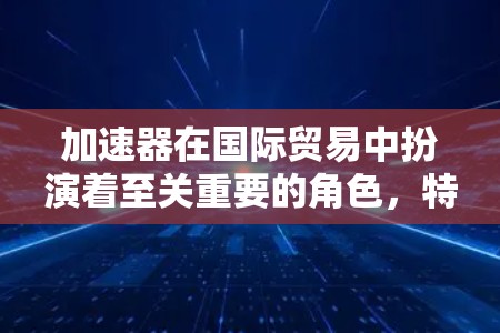 加速器在国际贸易中扮演着至关重要的角色，特别是在提高运输效率、降低成本和提升客户满意度方面。以下是对加速器的详细分析