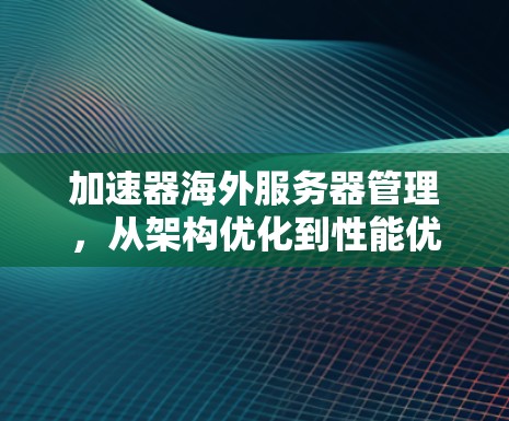 加速器海外服务器管理，从架构优化到性能优化的全面解决方案