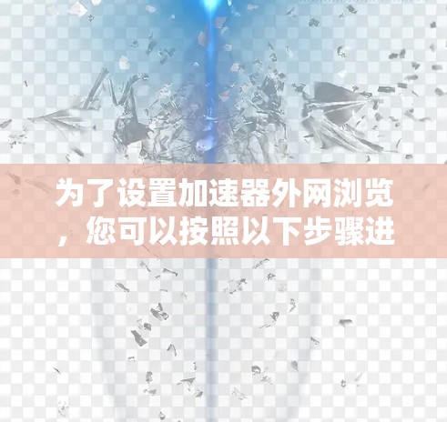 为了设置加速器外网浏览，您可以按照以下步骤进行