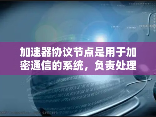 加速器协议节点是用于加密通信的系统，负责处理加密数据以确保数据的安全传输和不可逆性。以下是关于加速器协议节点的详细说明
