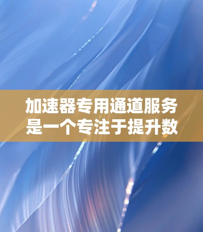 加速器专用通道服务是一个专注于提升数据传输速度的技术概念，主要涉及加速器设备的优化和配置。以下是对该主题的分步总结