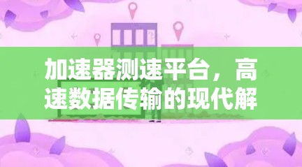 加速器测速平台，高速数据传输的现代解决方案